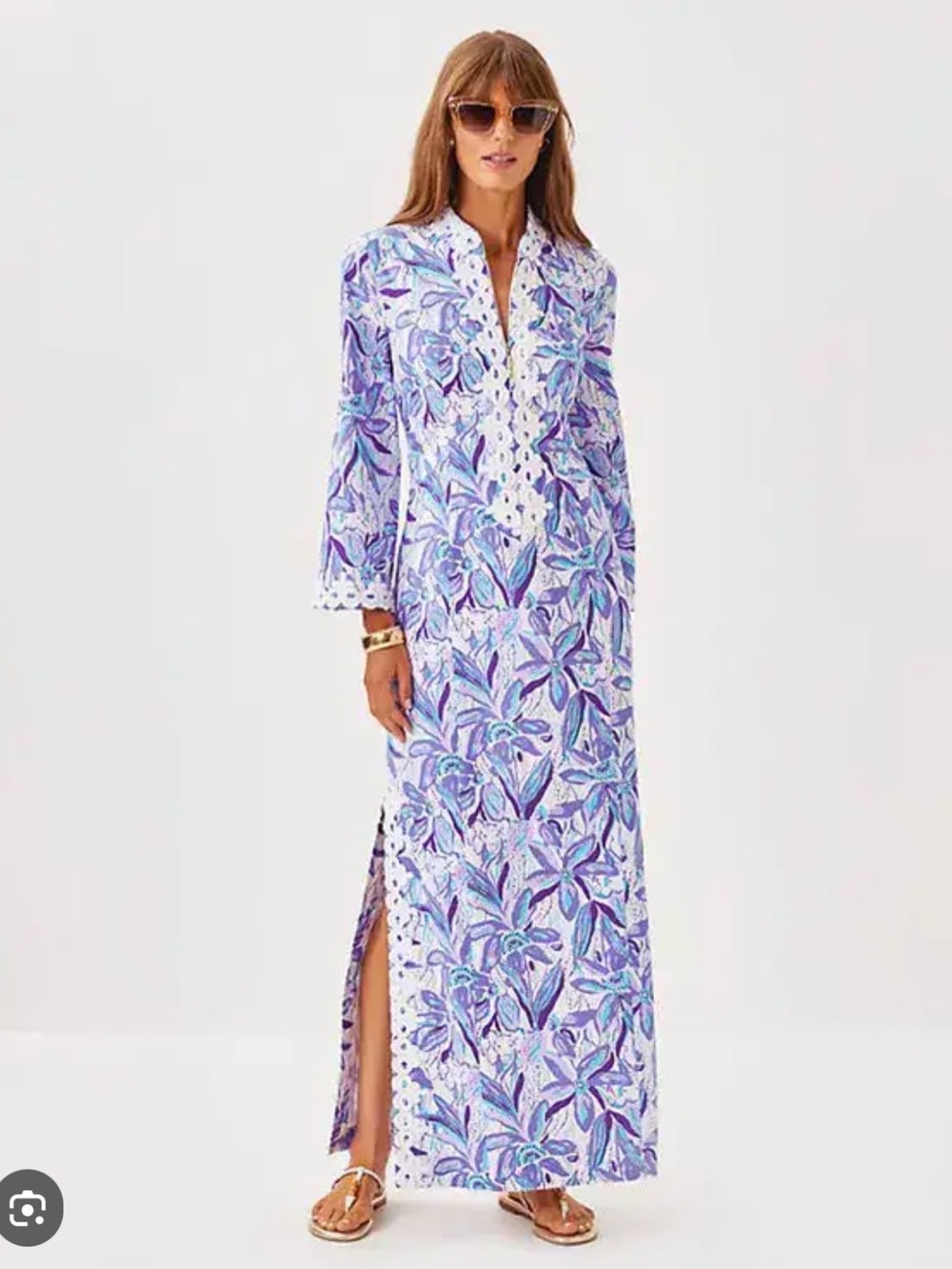 Lilly Pulitzer Shealyn Stretch Maxi Caftan in Elephant in the Bloom EUC - Picture 3 of 11